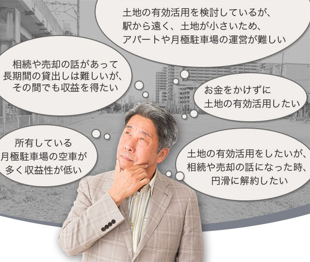 いろいろと悩む男性の写真